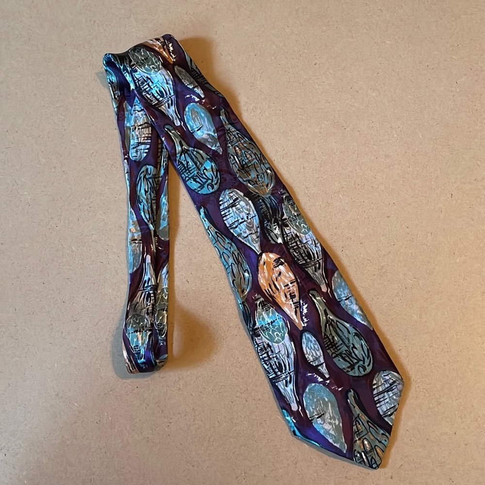 Paul Rodon Couture Purple with Balloons 100% Silk Men’s Dress Tie